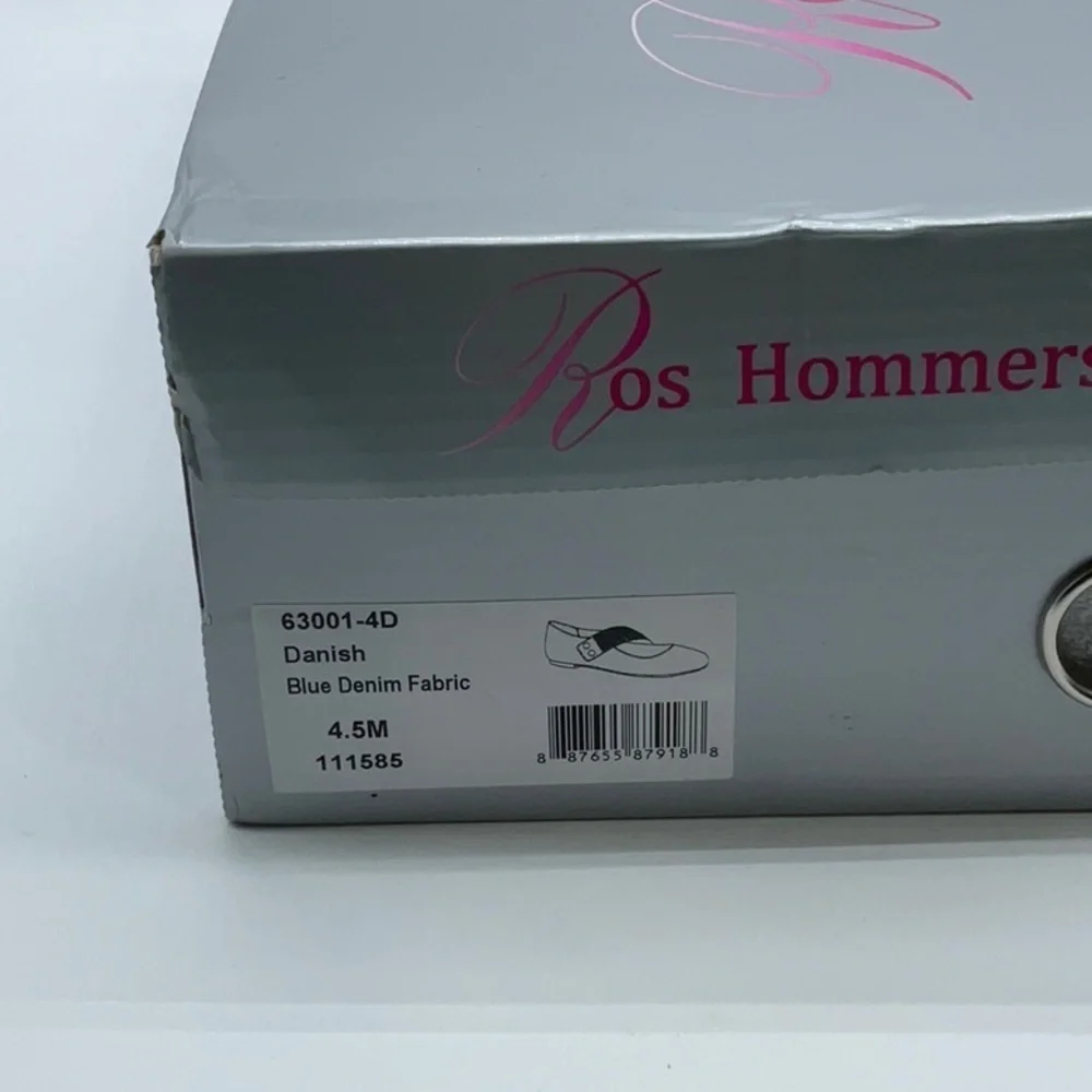 Ros Hommerson DANISH MARY JANE FLAT Blue Denim